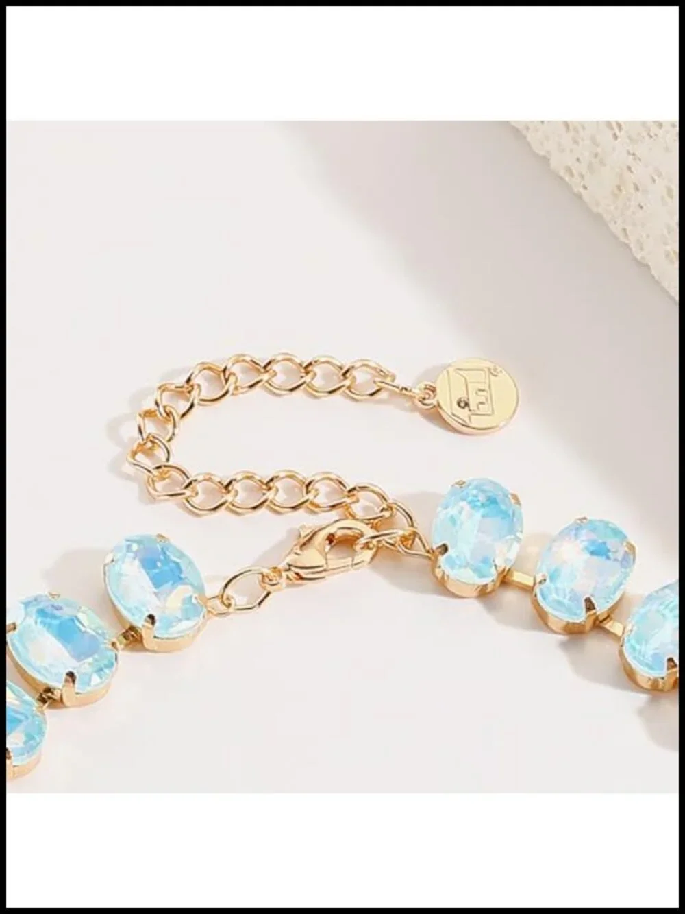 Oval Crystal Rhinestone Choker Necklace Wedding Bridal Jewelry